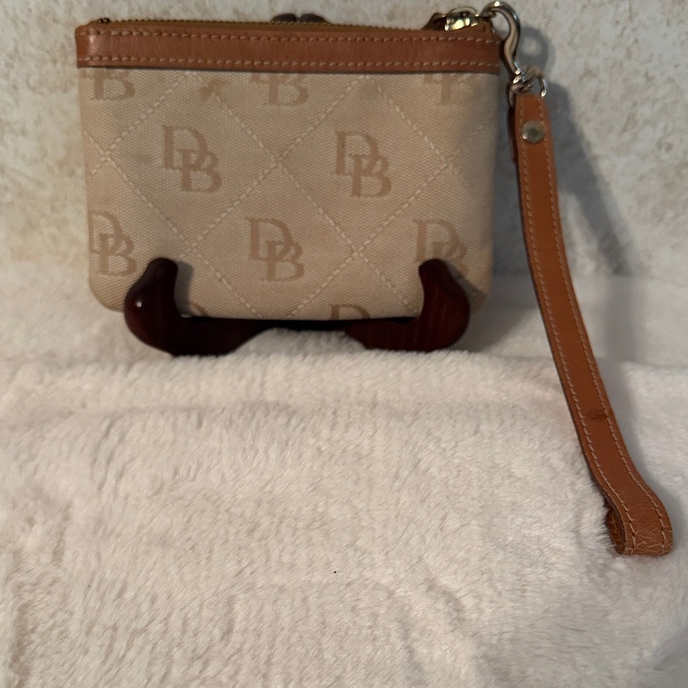 Dooney & Bourke Beige and Brown Wristlet - Picture 2 of 4